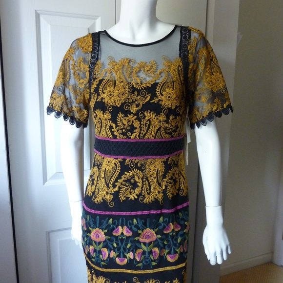 jacquin embroidered midi dress